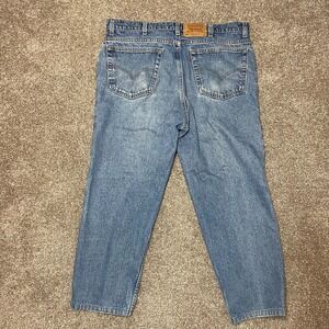 Vintage 90s Levis 550 Relaxed Fit Tapered Leg Jeans Mens 42x30 Blue USA Made